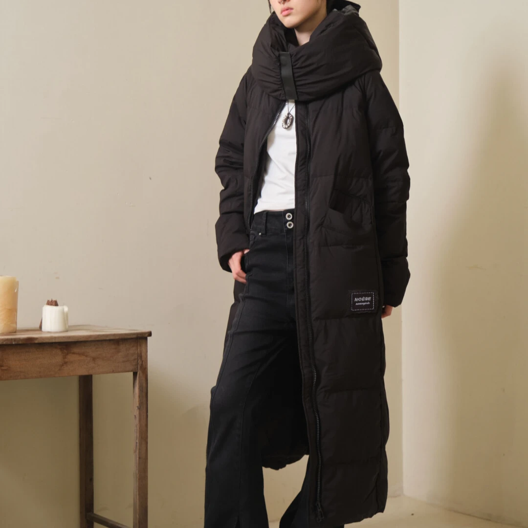 CELECT买手店 NOESE · 轻绒绒蓬松感高领长款连帽慵懒外套