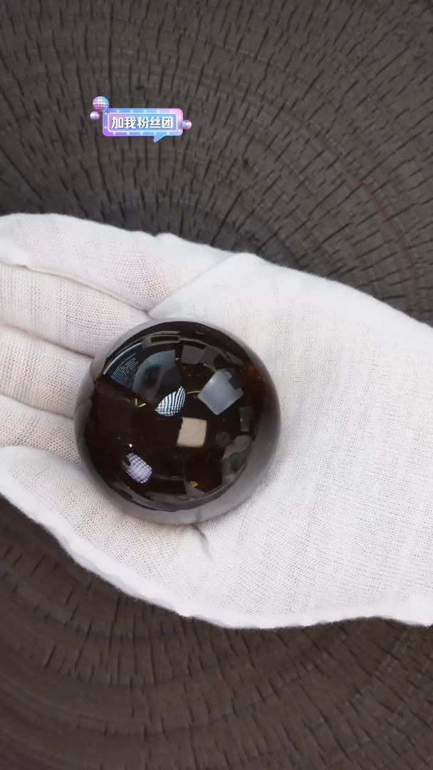 琥珀未镶嵌珠宝奇石天然琥珀紫密大圆球摆件 直径49mm 克重66g+