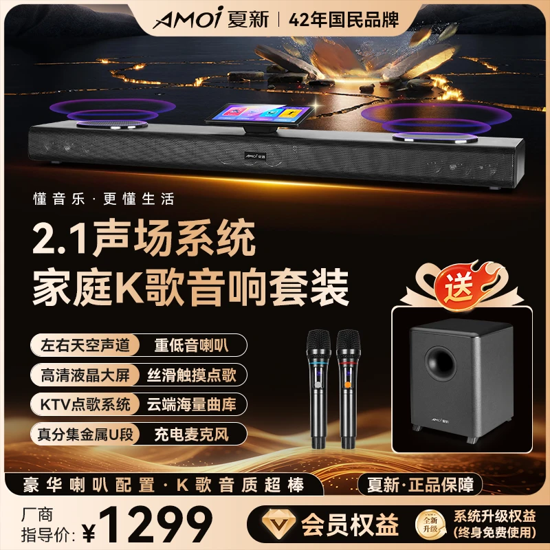 AMOI/夏新A6家庭影院家庭KTV专用大功率重低音炮8寸无源多媒体