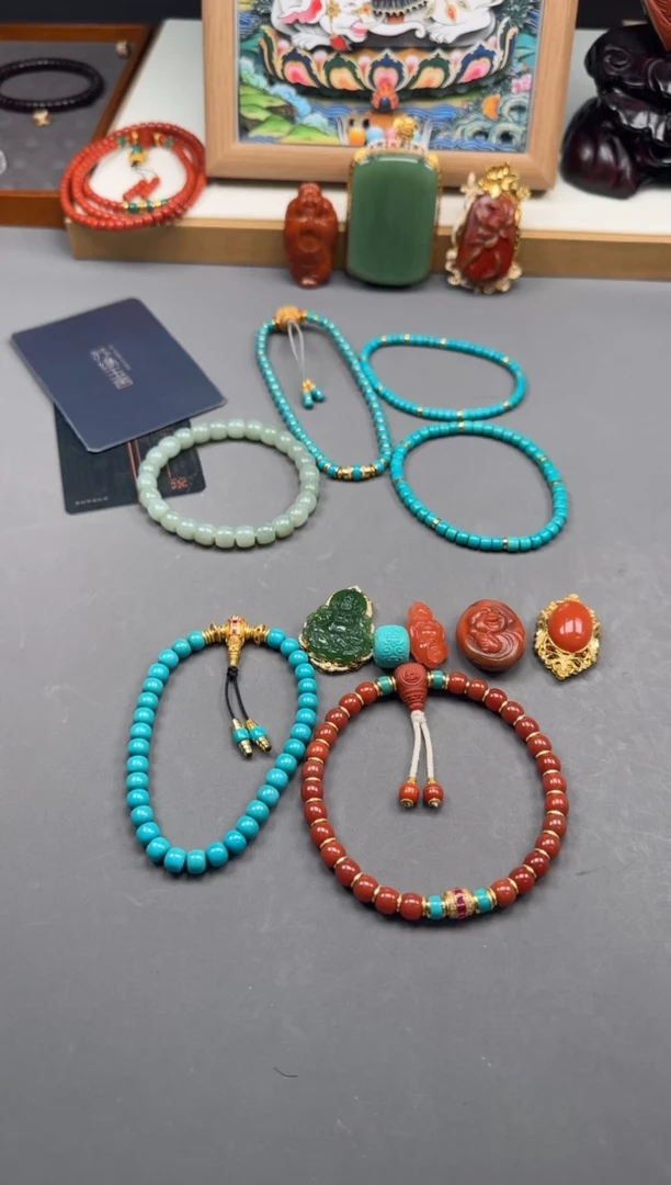 【闪购商品】绿松石手串手串18K金镶嵌手串手串