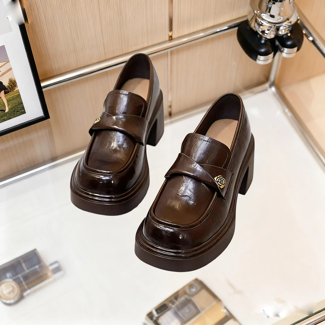 新款春秋厚底增高鞋复古潮流英伦风舒适百搭潮人必备小皮鞋鞋子