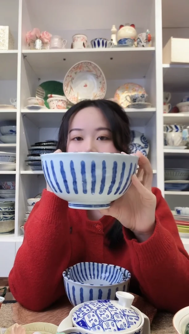 陶瓷浓十草16cm面碗