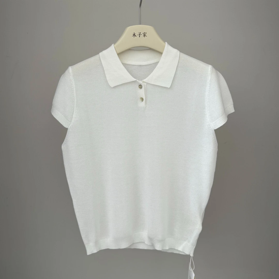 夏季轻奢简约针织短袖polo衫