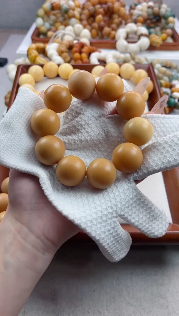 【闪购商品】菩提根/象牙果手串干磨圆珠24mm瑕疵不补m409