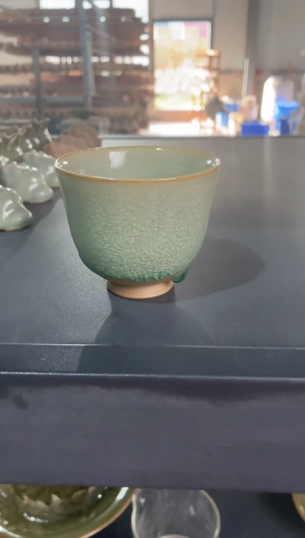 耀州窑仰山百级碎杯子