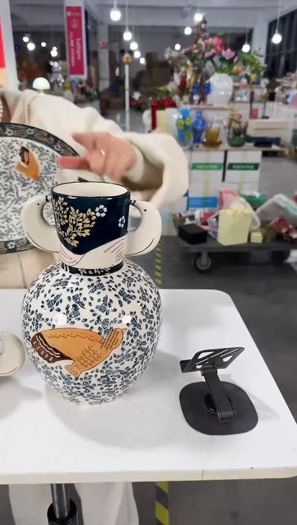 YS-手绘陶瓷中古花瓶