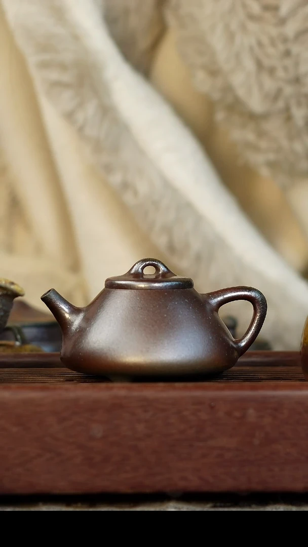 茶壶紫砂柴烧紫砂天青石瓢