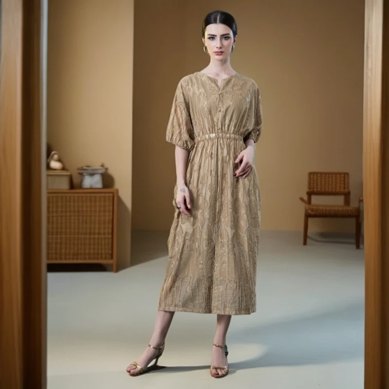 新款时尚轻奢宽松气质显瘦连衣裙246059