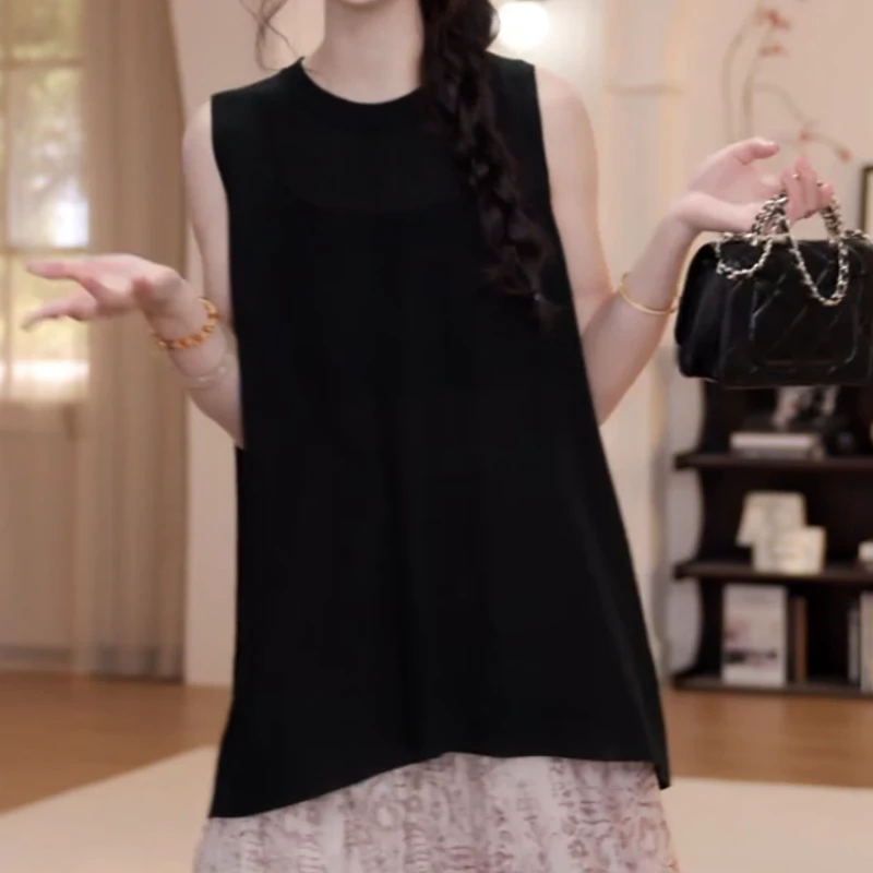2025夏季新款百搭修身薄款轻快纯色慵懒休闲背心LK2504631