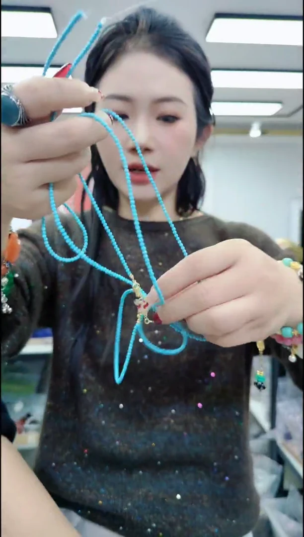 【闪购商品】玛瑙/玉髓颈饰合金0834 松松链子