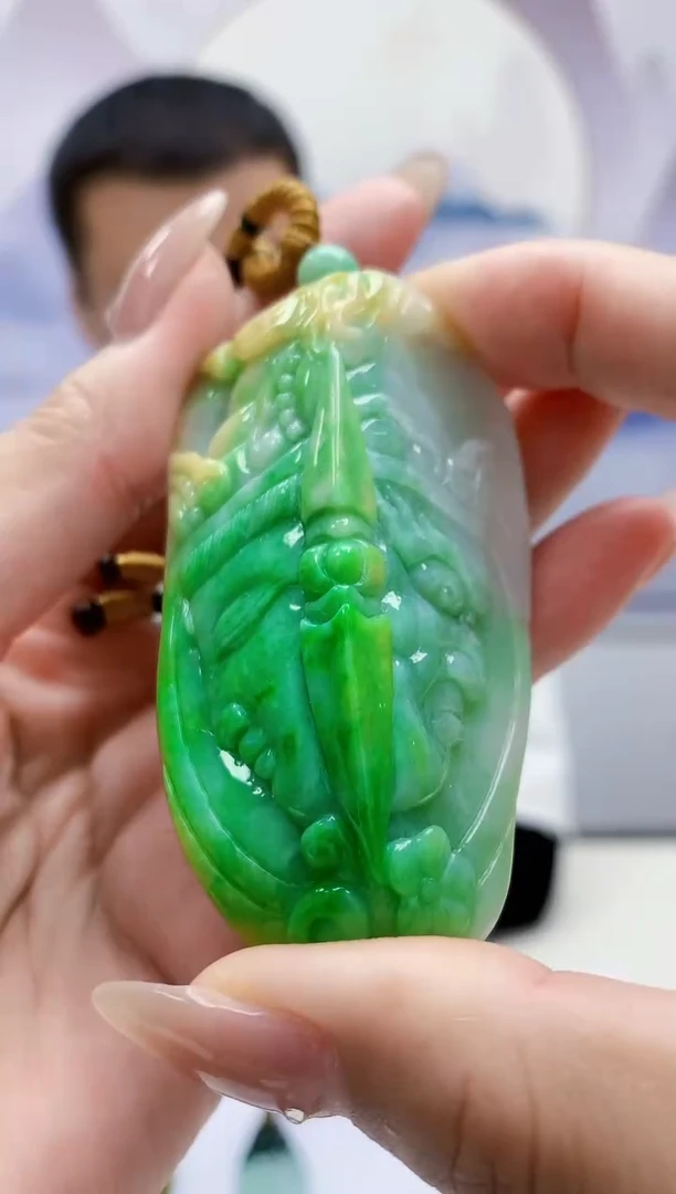 定制翡翠未镶嵌4898MM-毛货挂件312