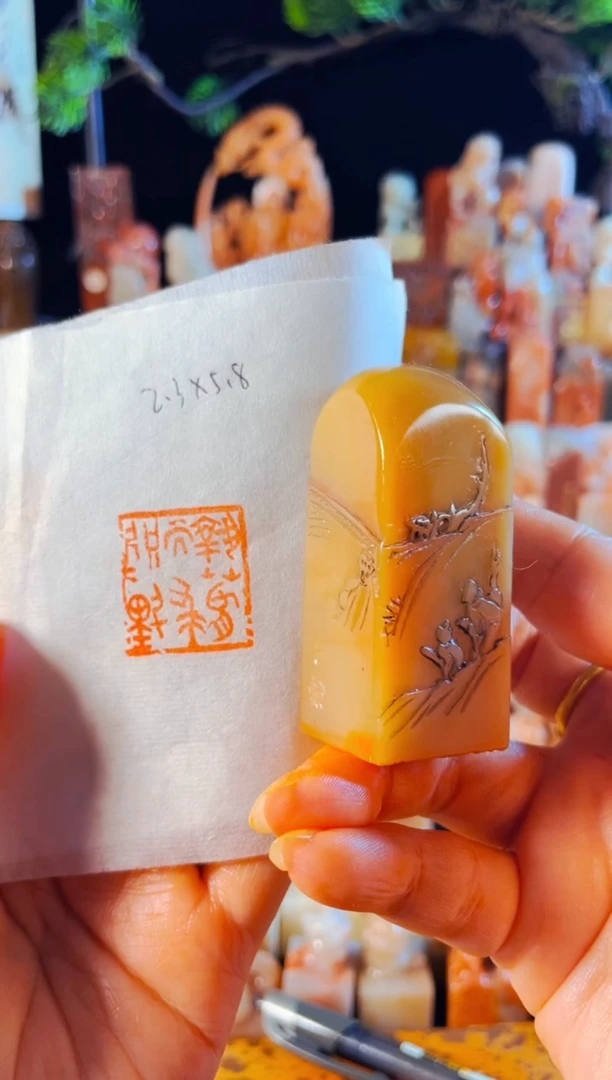 老挝石印石手工篆刻《执象而求咫尺千里》