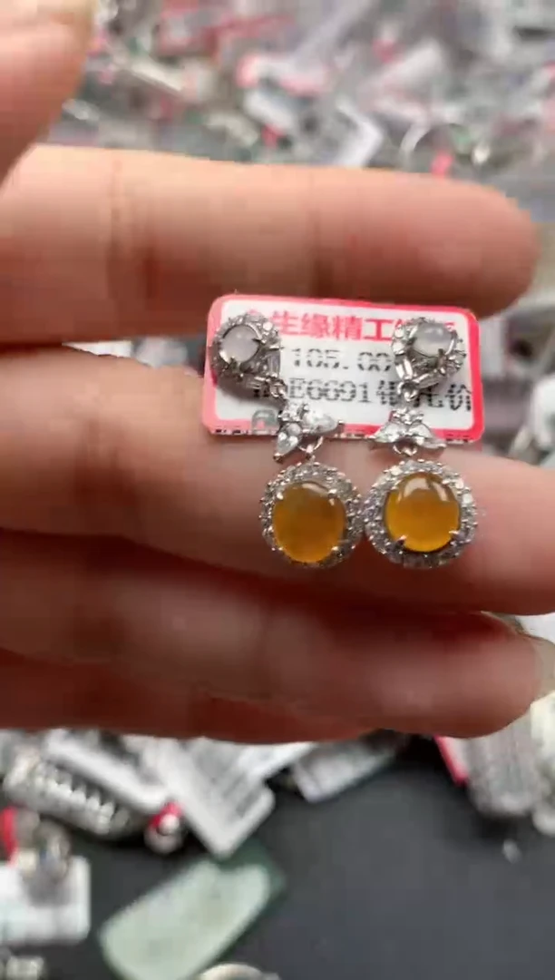银S925镶嵌戒指翡翠天然A货缅甸翡翠