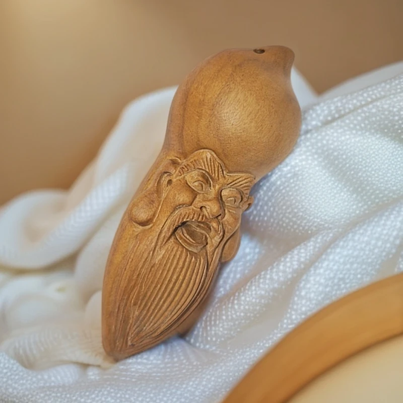 桃木手盘件寿星老文玩