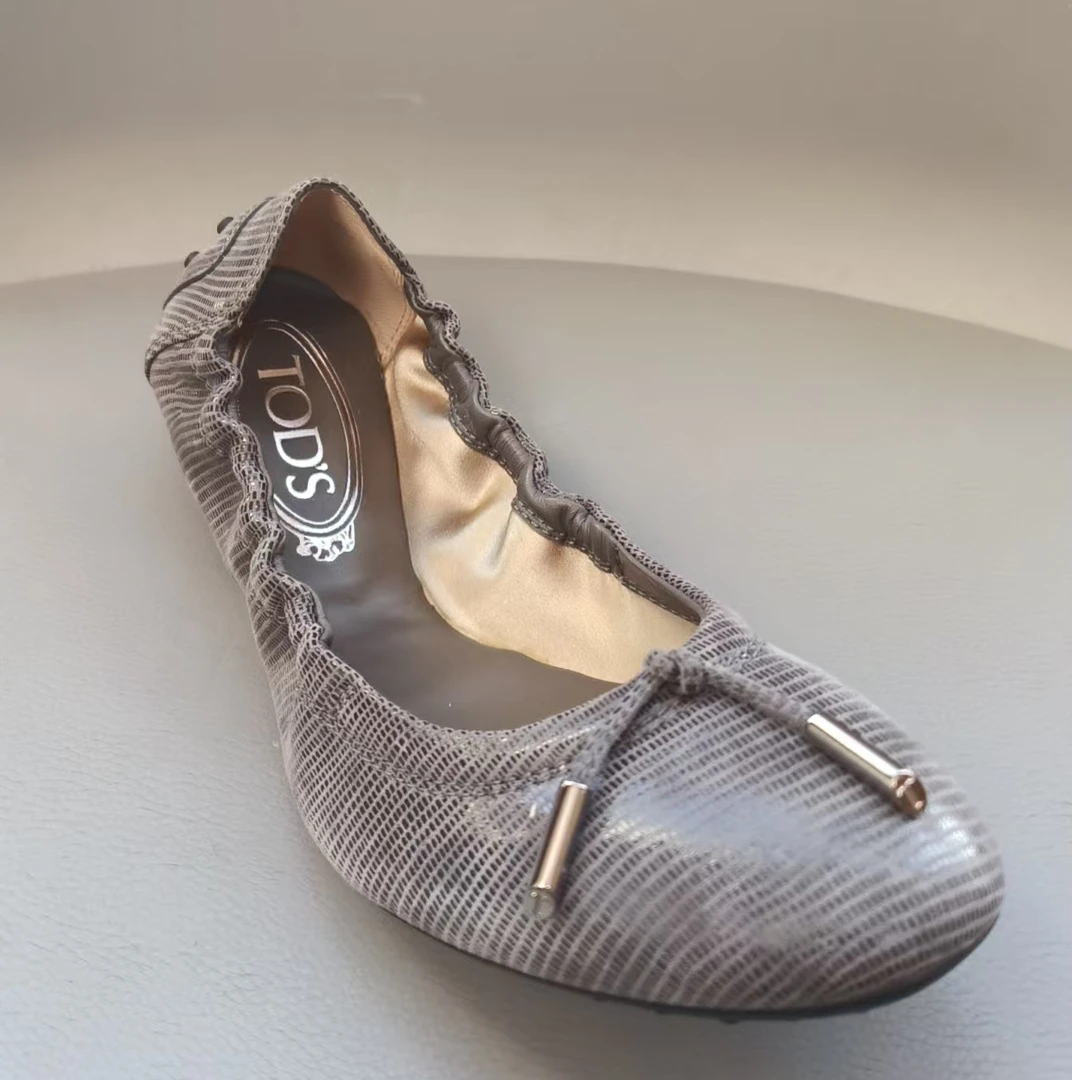 95新 TOD’S/托德斯 托德斯（TOD'S）灰色卷卷鞋