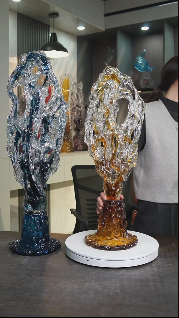 琉璃续***?定制75-80cm琥珀金色太湖石