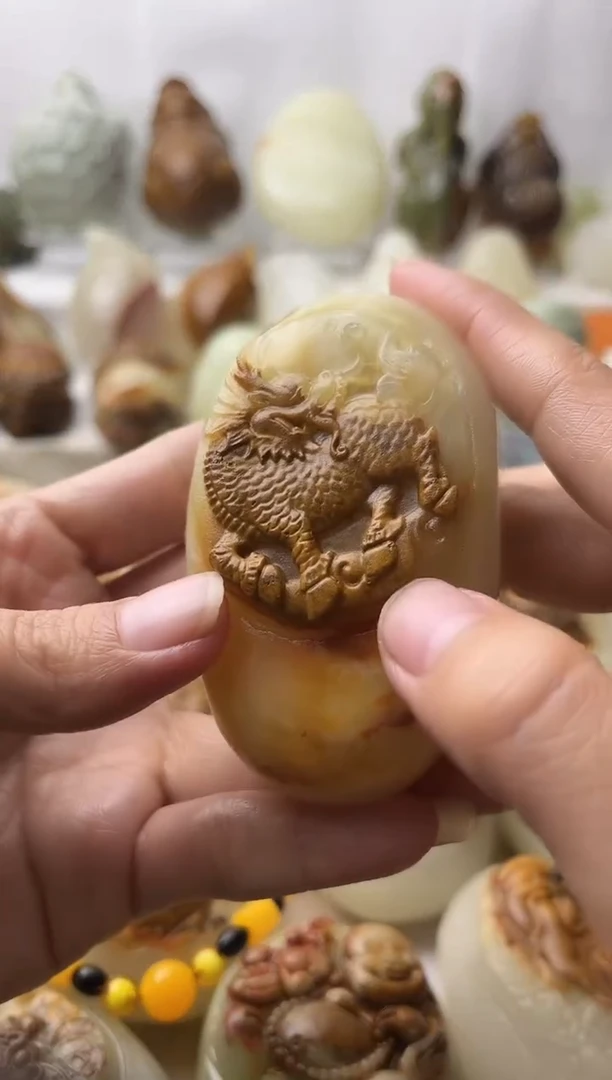 石材古青石棉纹正常不退换麒麟微瑕