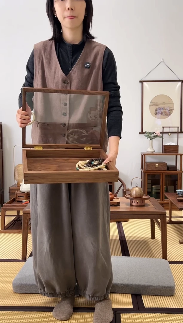 黑胡桃木玻璃陈列盒闪购链接