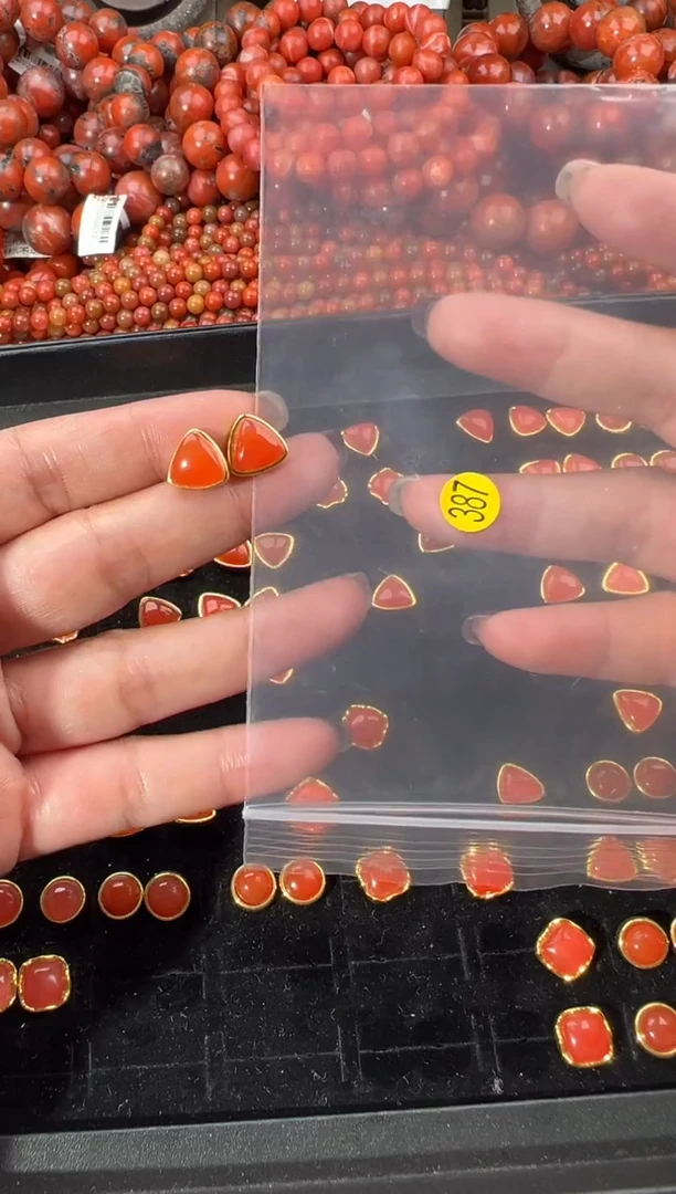 未镶嵌耳钉南红玛瑙冬*歌10