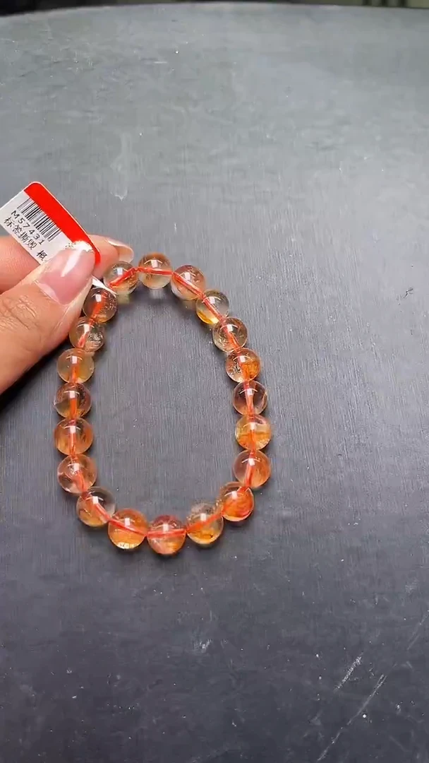 未镶嵌手串水晶黄胶花手串10m+   M57431