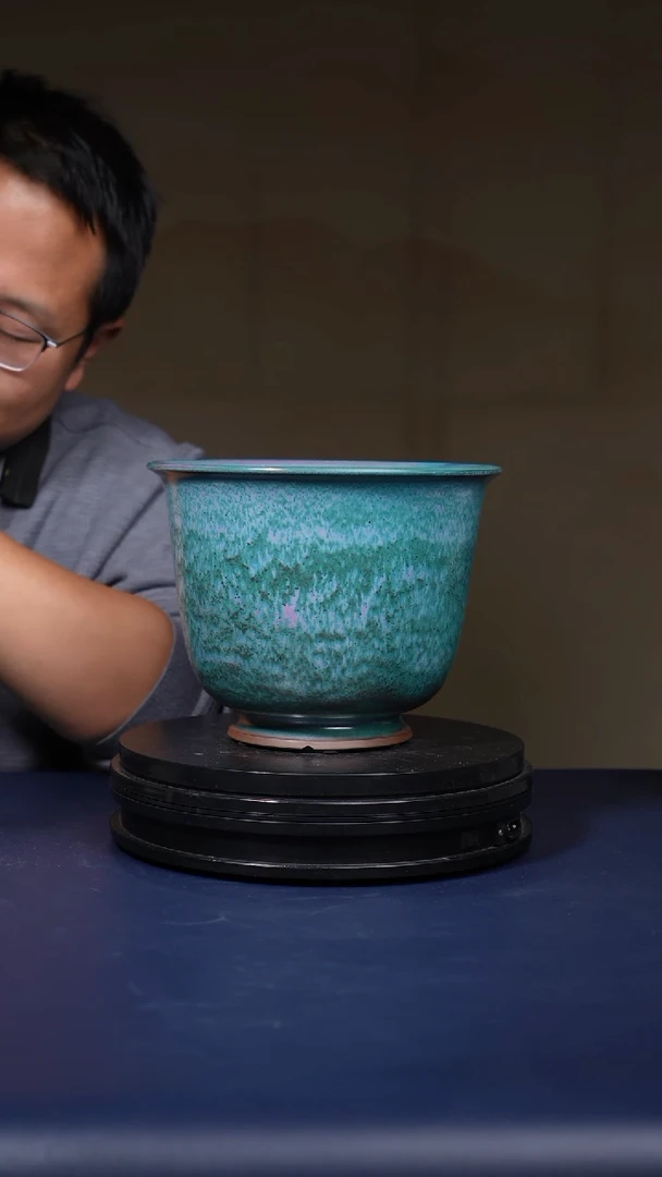 【闪购商品】摆件钧瓷炉钧釉仰钟式花盆