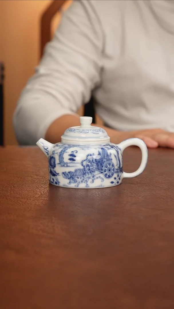 景德镇瓷器，青花瓷手绘茶具~鬼谷子