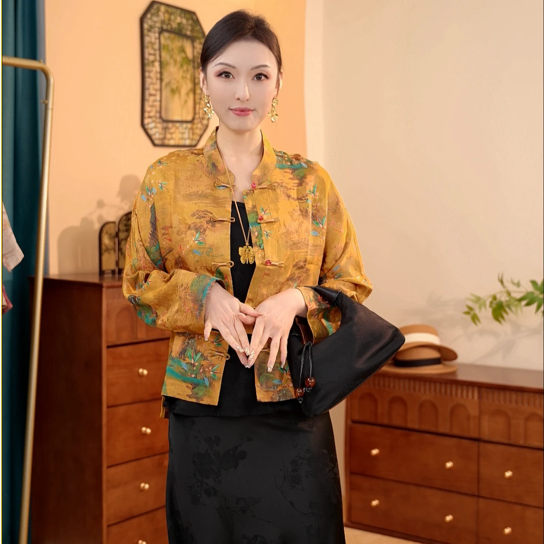 青山瓦岱｜新中式百搭女士时尚复古气质国风上衣外套6365