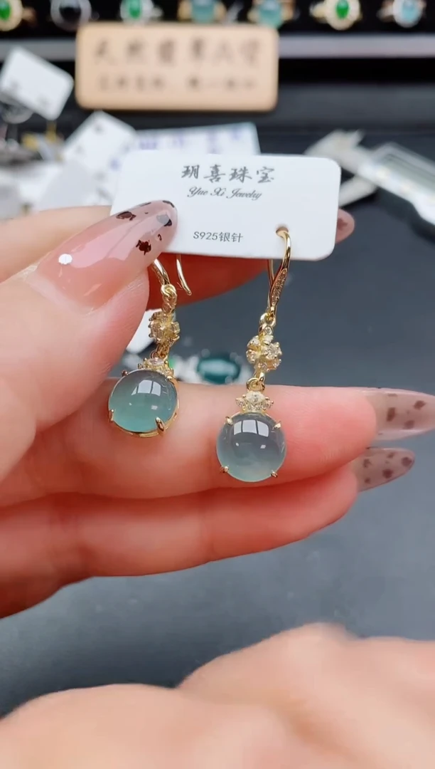 银S925镶嵌戒指翡翠1