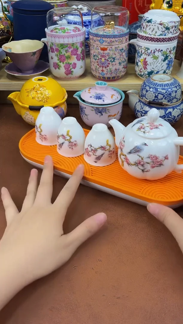 陶瓷茶具摆件旅行套组