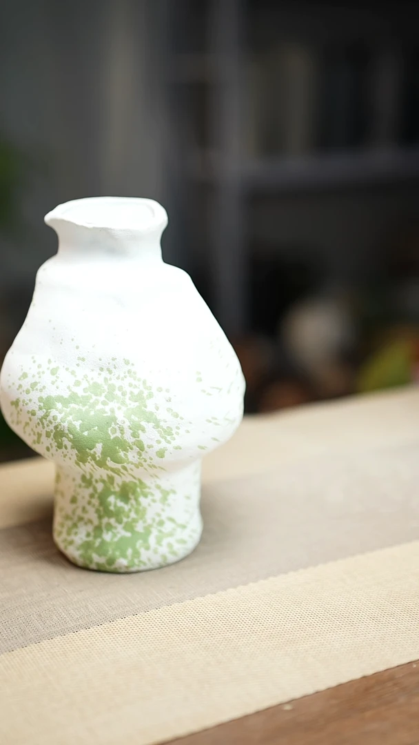 花器陶瓷花瓶绿云漫影04