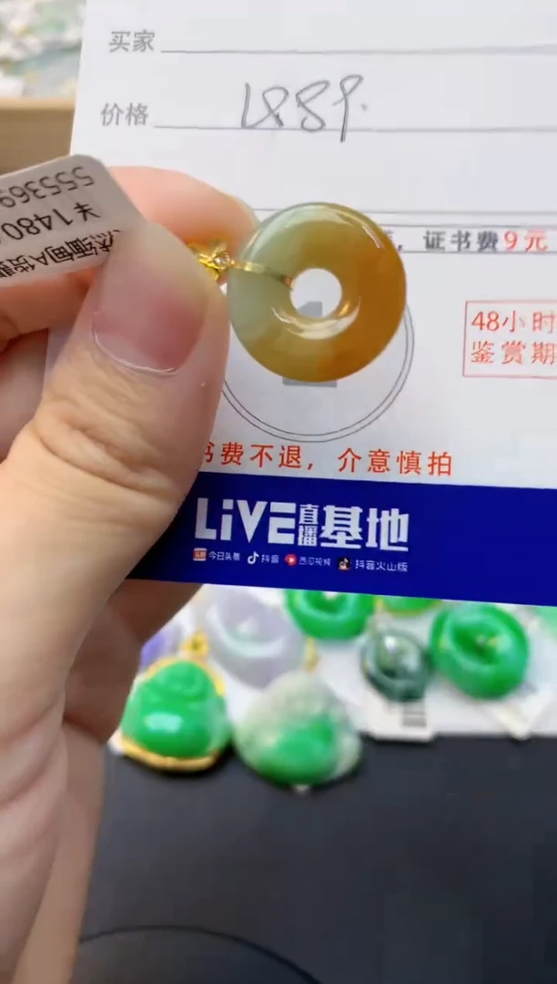 颈饰18K金镶嵌翡翠天然缅甸A货翡翠