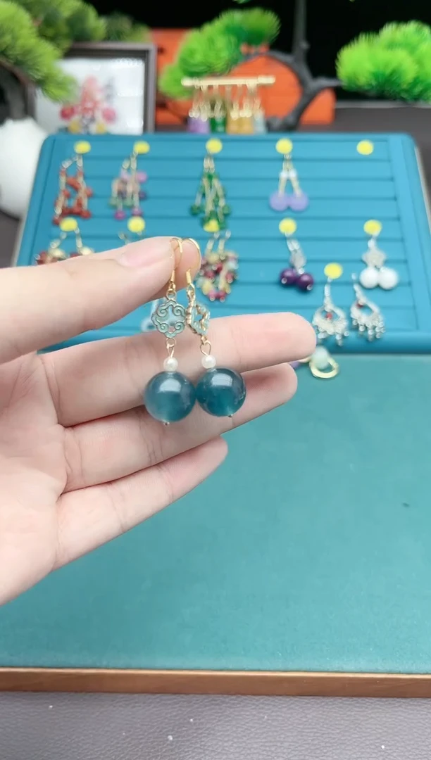 【闪购商品】玛瑙/玉髓耳钉银S925镶嵌224000