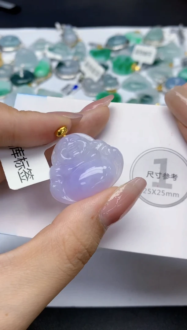 颈饰18K金镶嵌翡翠天然缅甸a货翡翠百元以上9元证书费自理