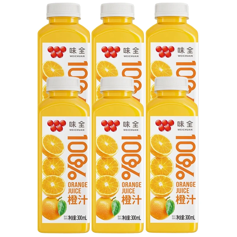 【25年5月到期】味全100%橙汁300ml*6瓶