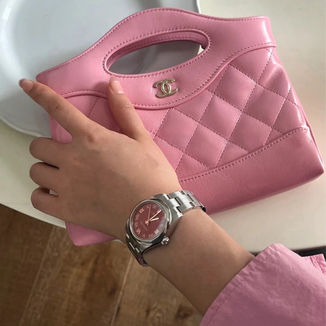 99新 Chanel/香奈儿 粉色金扣31bagnano包  20cm 17804567