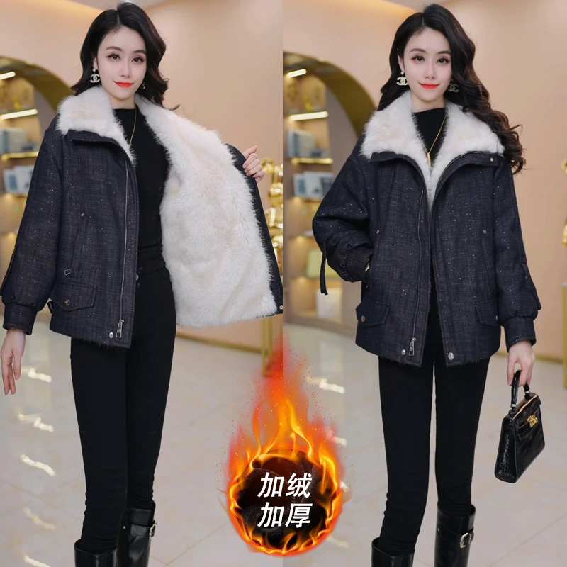 【加绒加厚】优雅气质时尚大气收腰显瘦外套M-4XL-29296