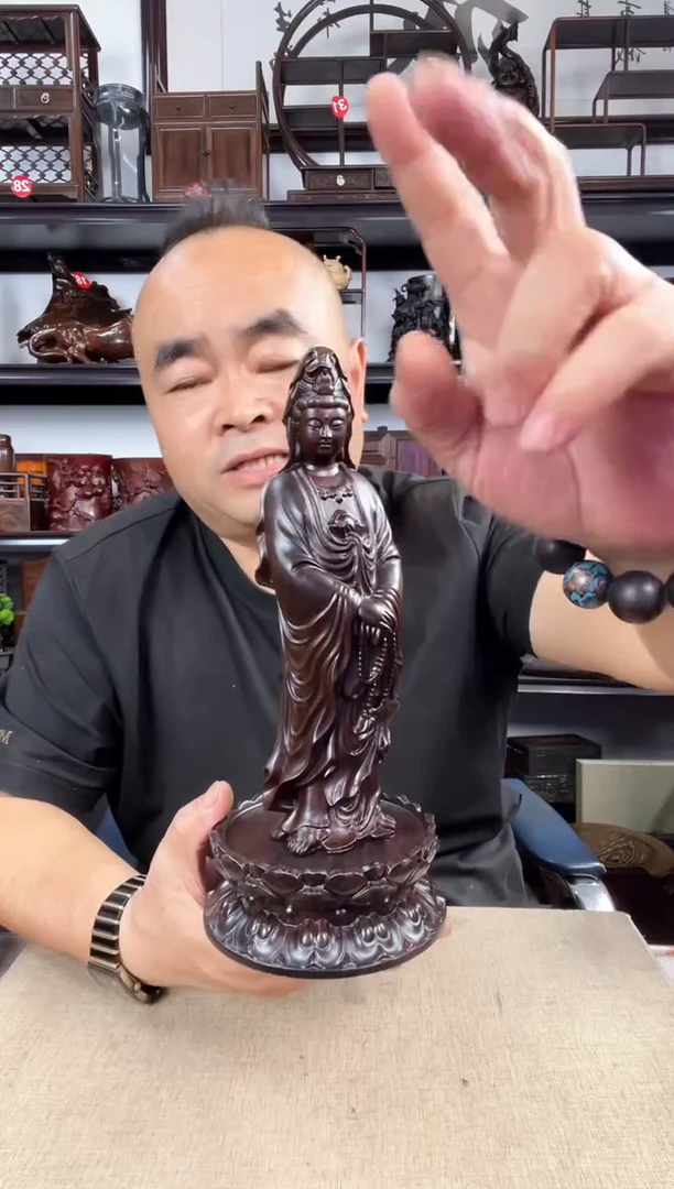 木双层莲花小号+观老李红木工艺品