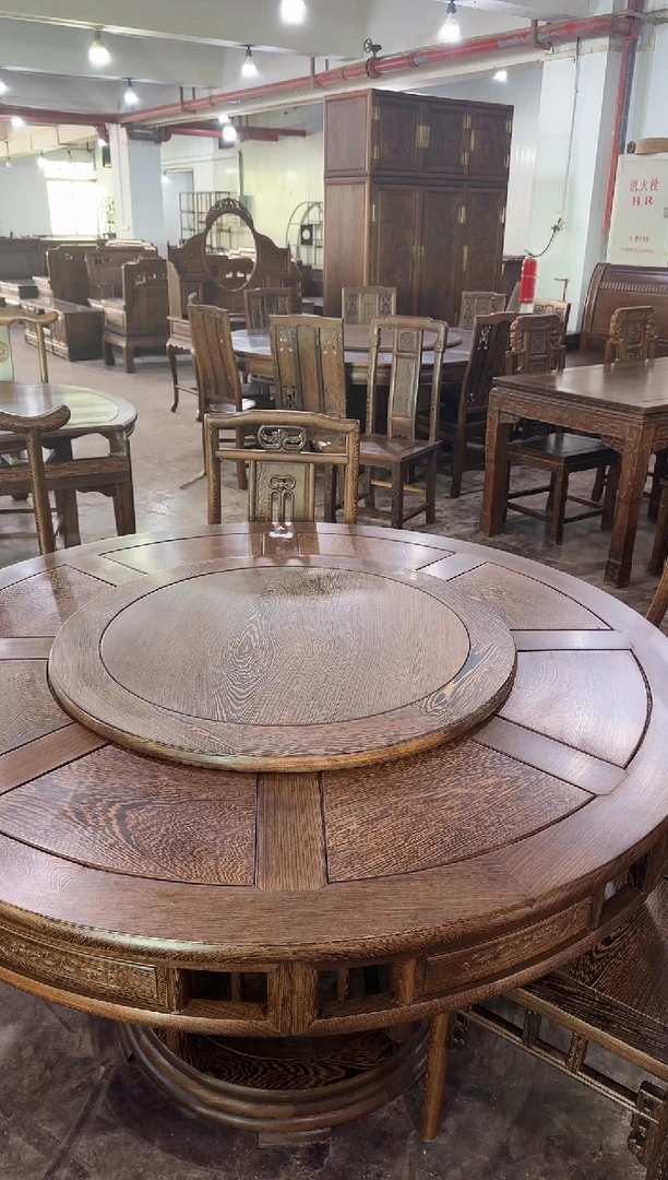 【闪购商品】鸡翅木类成套家具138明式圆桌单桌