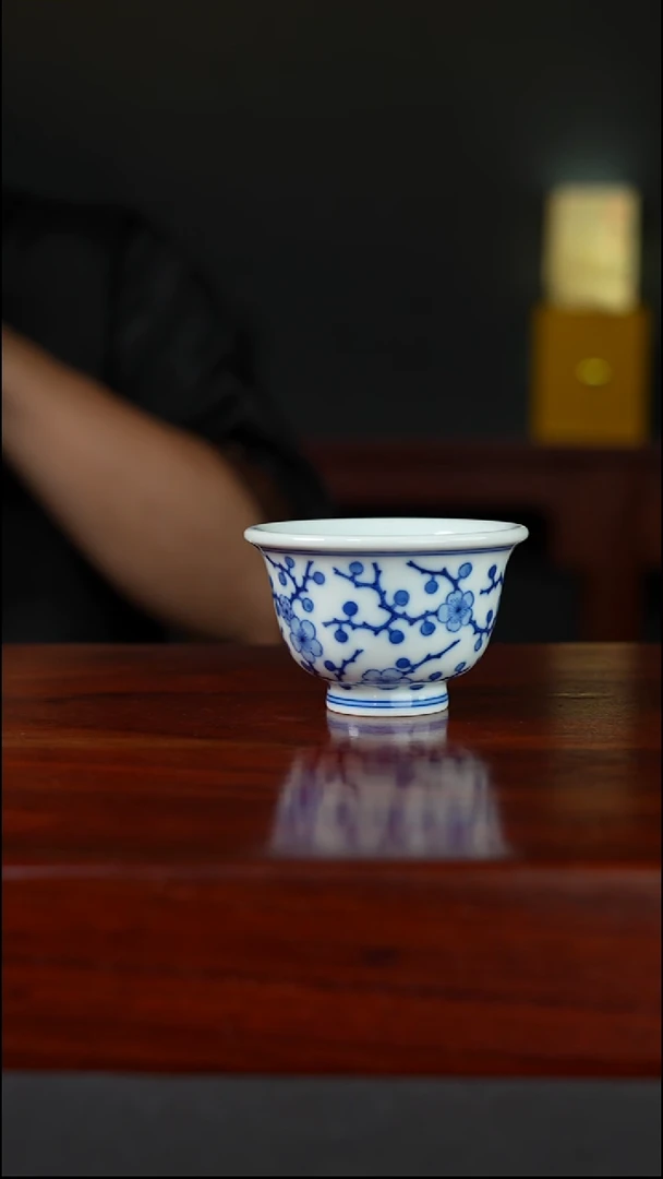 祖传窑  真柴窑传承400年冰梅压手杯
