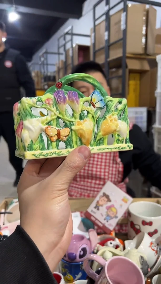 【闪购商品】杯陶瓷布鲁次花篮冰裂