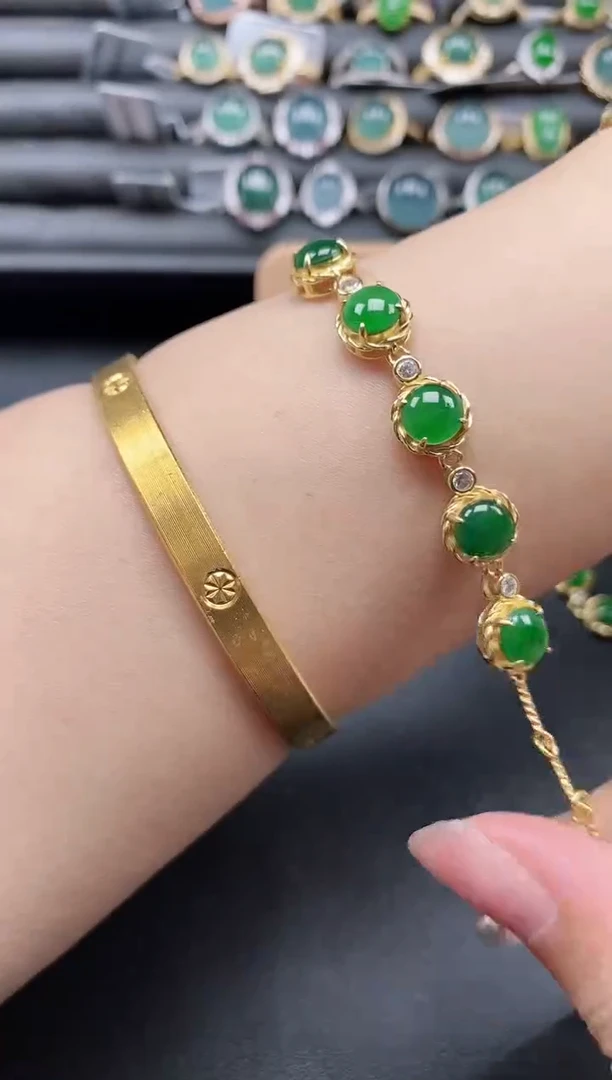 翡翠戒指银S925镶嵌5151-4