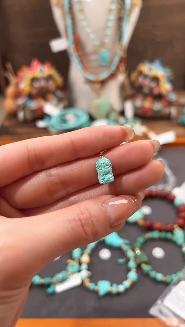 【闪购商品】绿松石提溜18K金镶嵌绿松石提溜