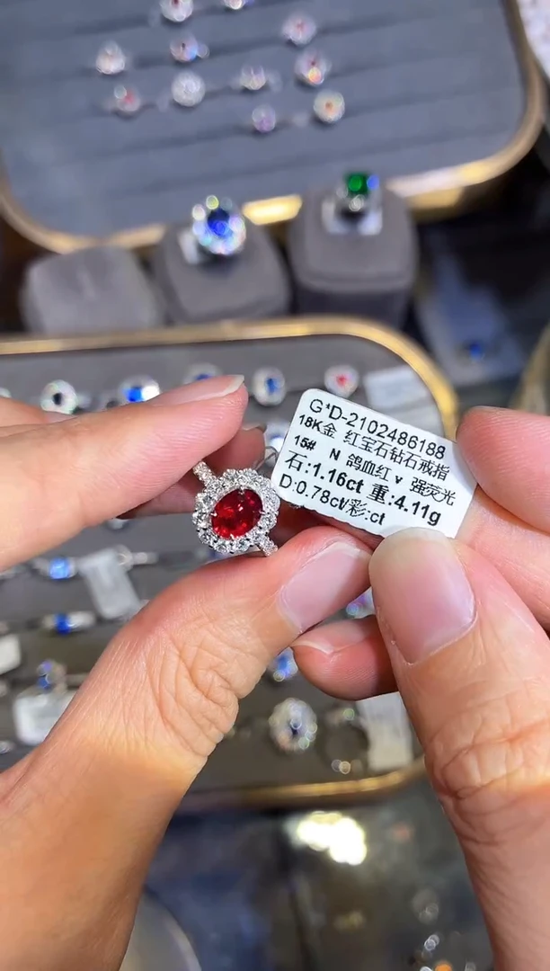 18K金镶嵌戒指红宝石【闪购】1.16ct/七天鉴赏/无烧鸽血红