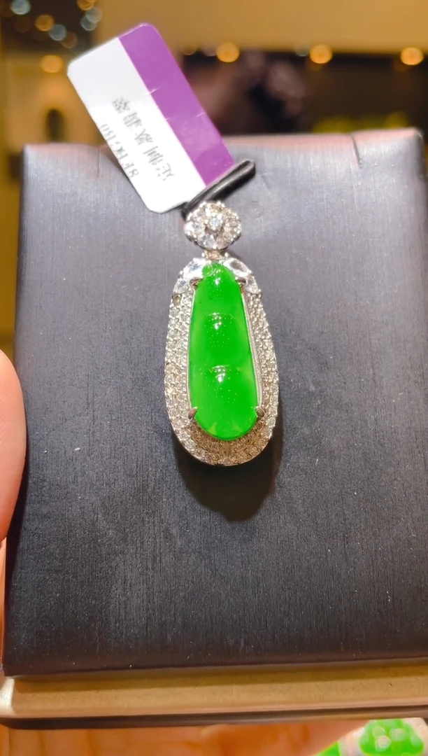 翡翠银S925镶嵌吊坠(不含链)A14