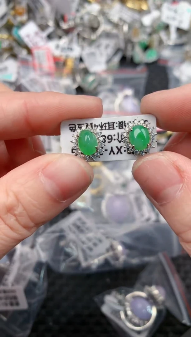 银S925镶嵌戒指翡翠13       8
