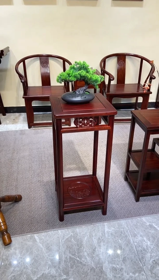 黑酸枝木类成套家具花架