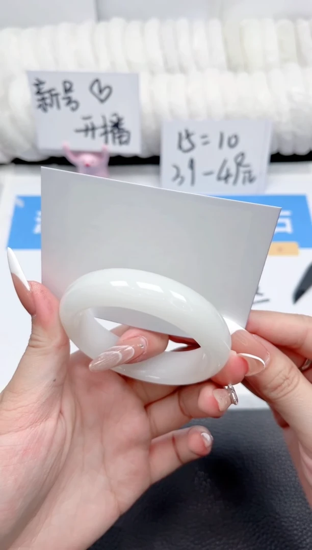 和田玉手镯未镶嵌166-宽胎羊脂白54.5