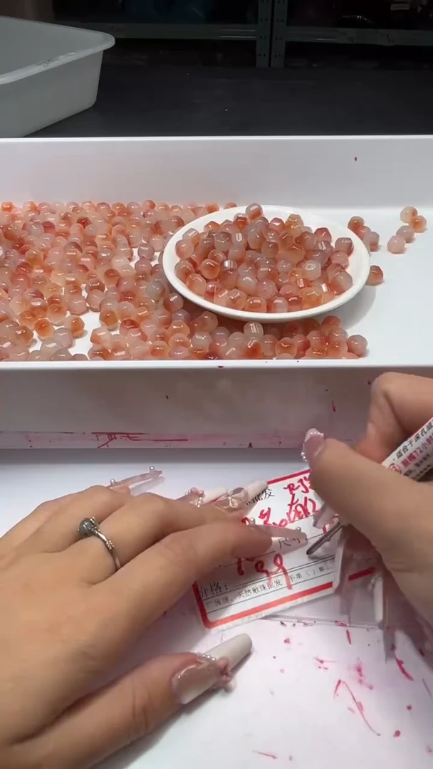 未镶嵌颈饰玛瑙/玉髓w3320飘花南*红色灯笼珠10mm*10颗