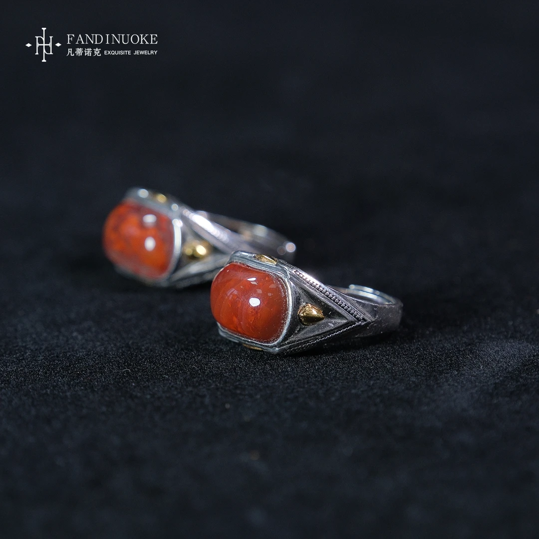 【加加专属】14 MJ69253-南红玛瑙定制款戒指-多样性发一件-9×15mm