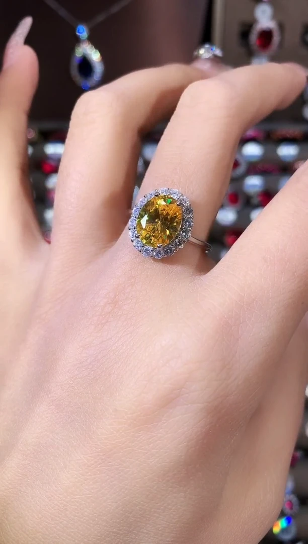 银S925镶嵌戒指碧玺810银色